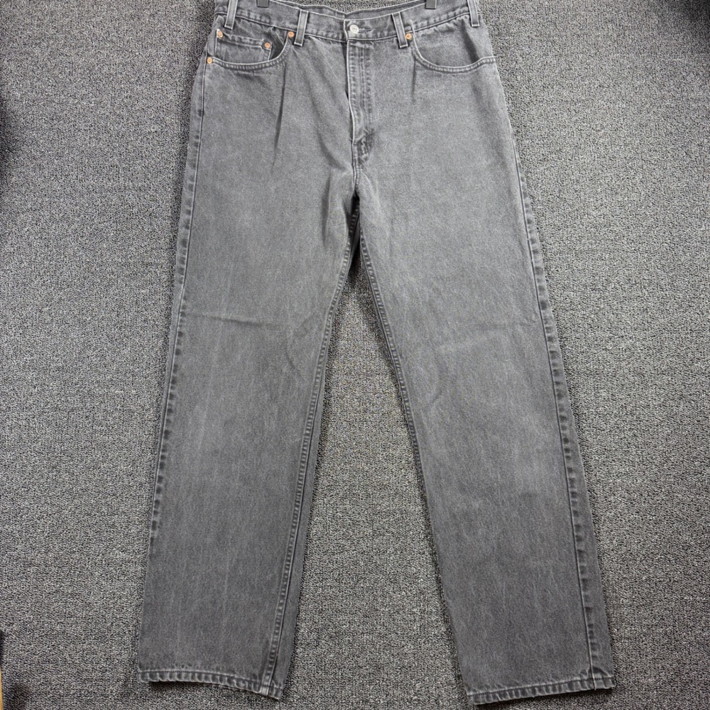 Vintage 90s Levi's 505 Men's Faded Black Regular Fit Straight Jeans 36x32 Mexico